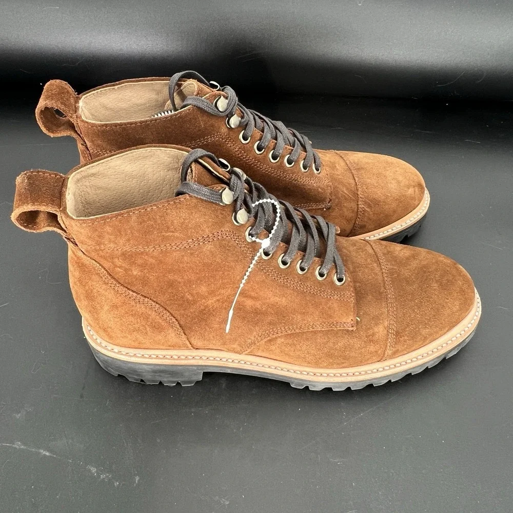 Taylor Stitch‎ Men's Size 9 The Moto Boot Snuff Brown Suede Lace Up Boots